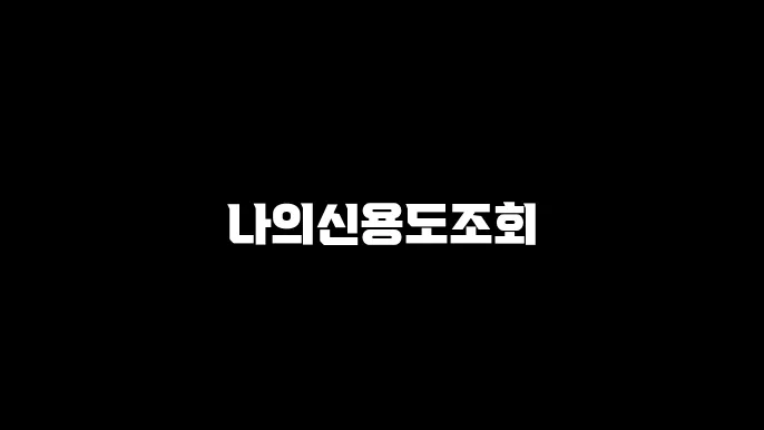 나의신용도조회