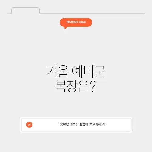 예비군 겨울 복장 완벽 가이드 알아보기