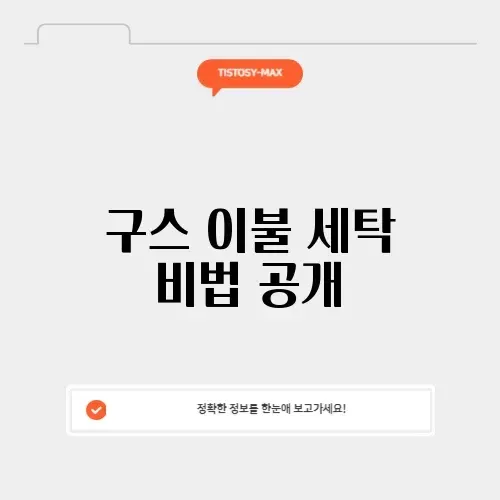 구스 이불 세탁 방법 완벽 가이드 알아보기