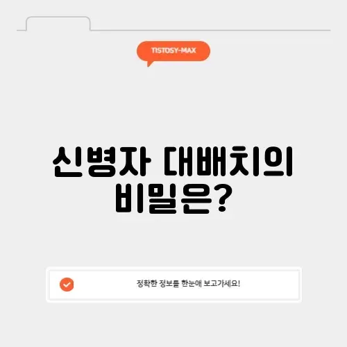 신병자 대배치 조회, 완벽 정리 및 알아보기