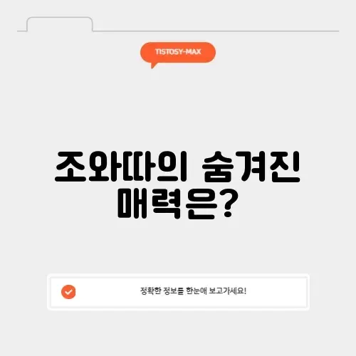 조와따의 매력, 완벽 정리하기